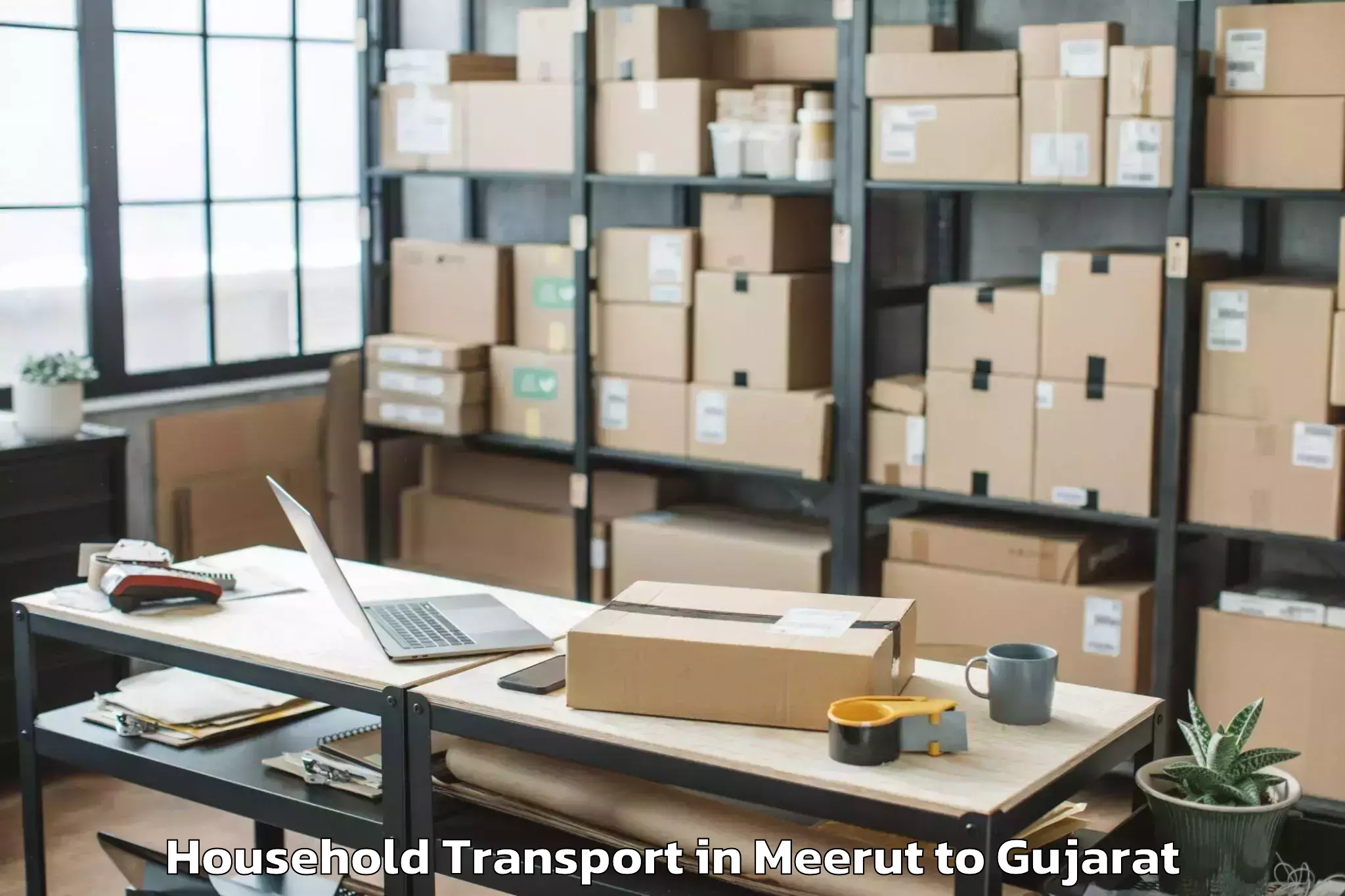 Affordable Meerut to Bhanvad Household Transport